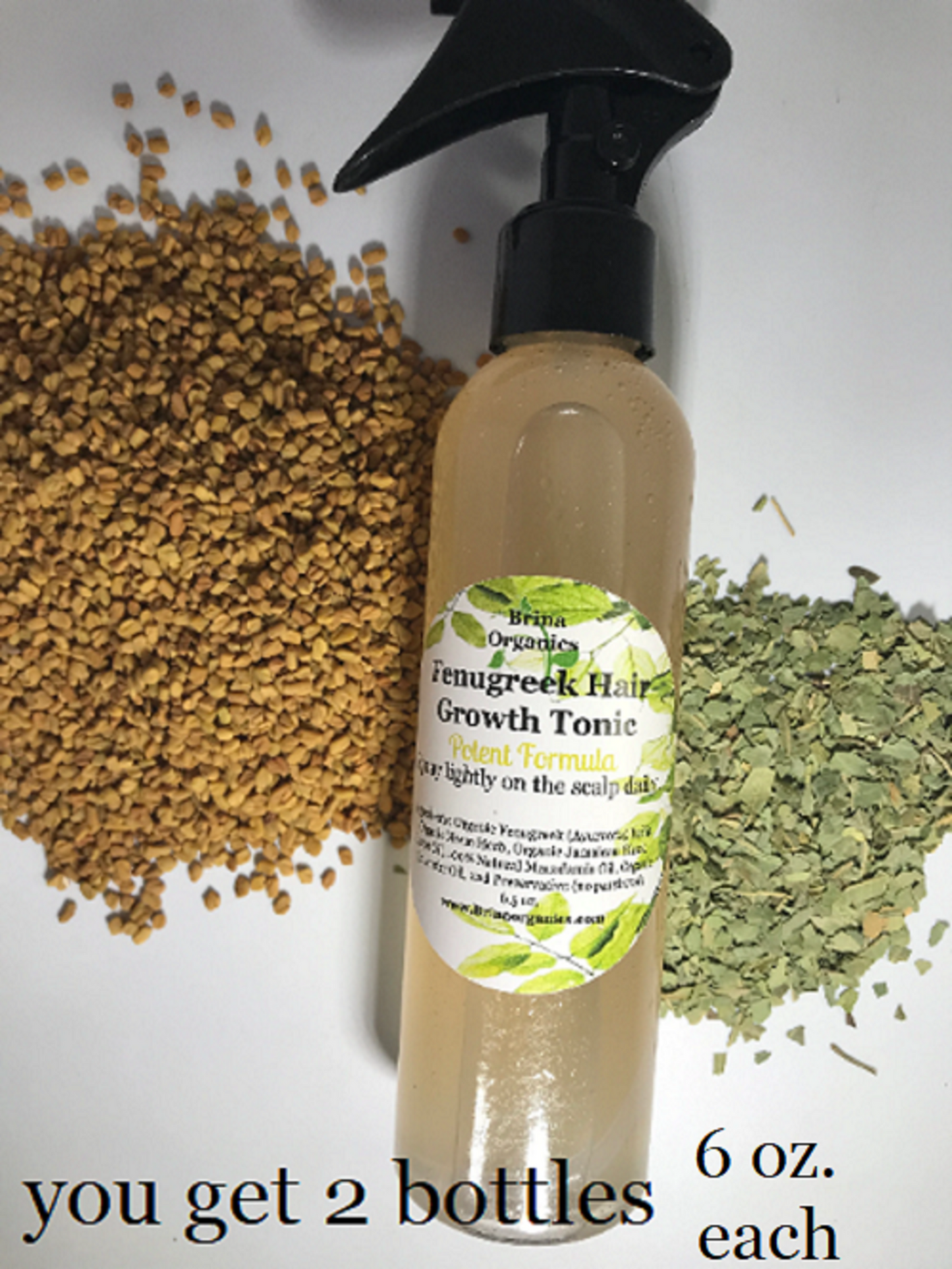 Organic Fenugreek Hair Growth Tonic Spray, BESTSELLER, Brina Organics
