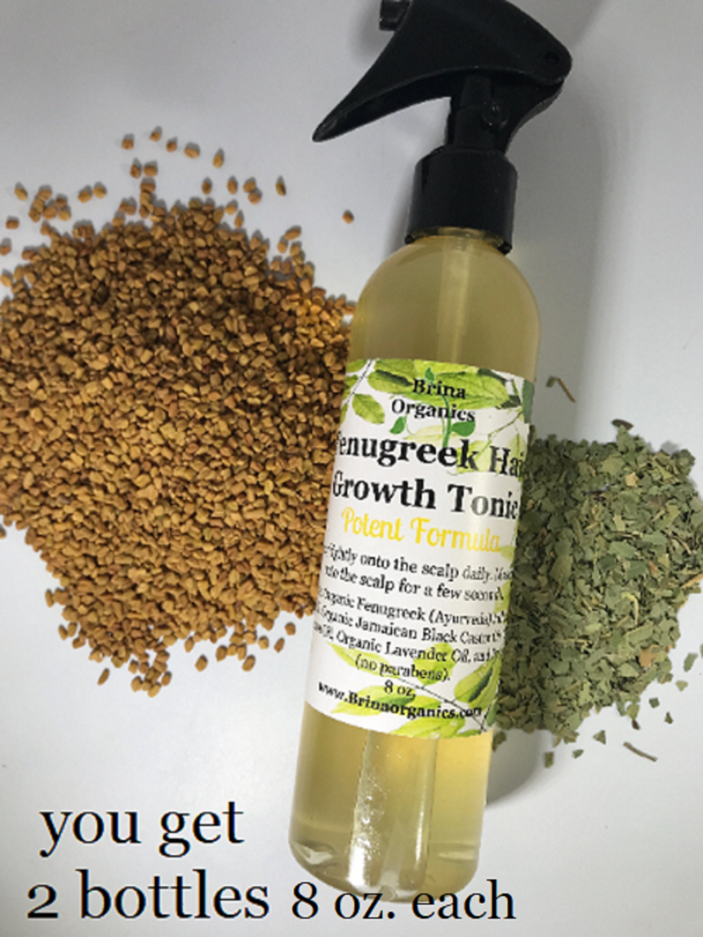 Organic Fenugreek Hair Growth Tonic Spray, BESTSELLER, Brina Organics