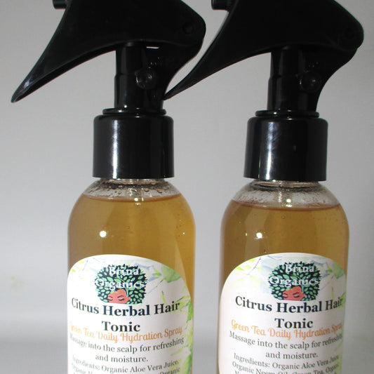 Citrus Hair & Clean Scalp Antiseptic, Potent Green Tea Formula, Brina Organics