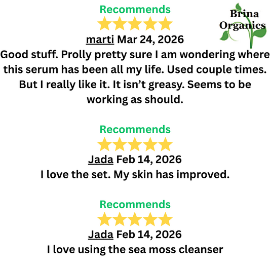 Organic Sea Moss Skincare Bundle - Facial Wash, Toner, and Serum