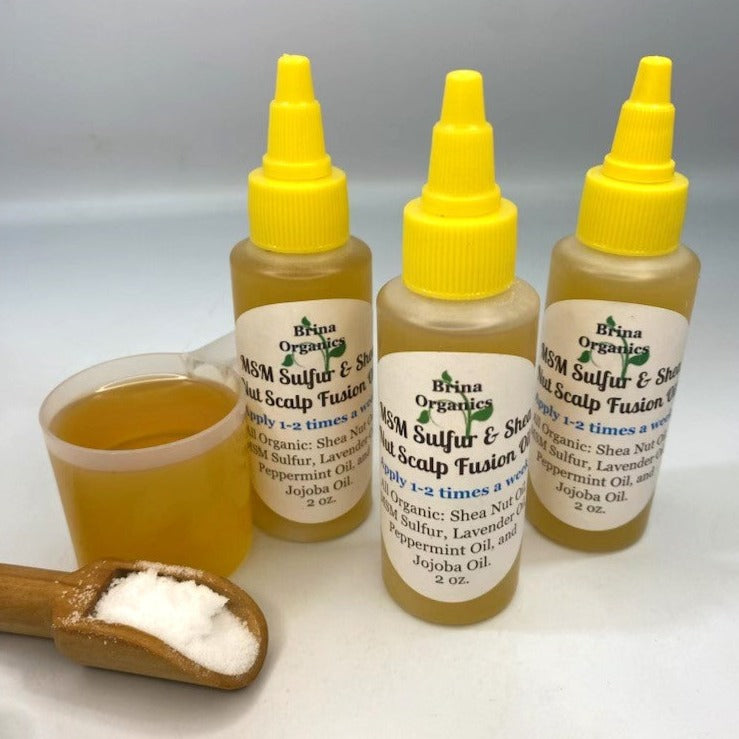 Natural MSM Sulfur & Shea Nut Scalp Fusion Oil , Brina Organics