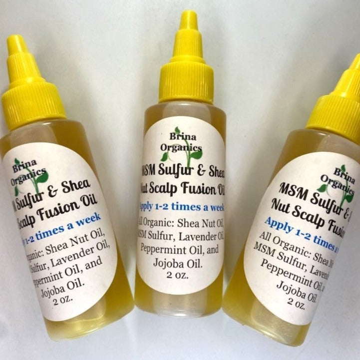 Natural MSM Sulfur & Shea Nut Scalp Fusion Oil , Brina Organics