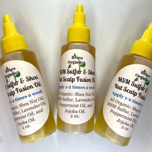 Natural MSM Sulfur & Shea Nut Scalp Fusion Oil , Brina Organics
