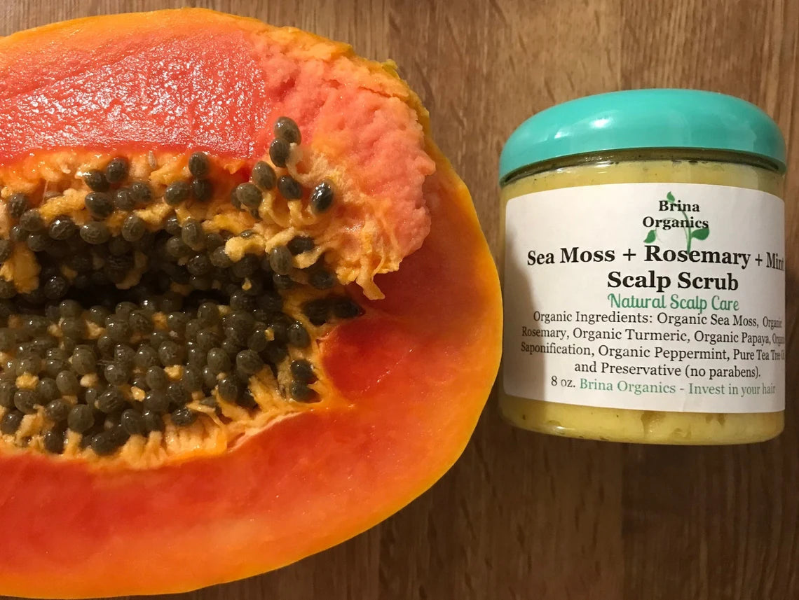 Sea Moss + Rosemary + Mint Scalp Scrub, Organic Scalp Care