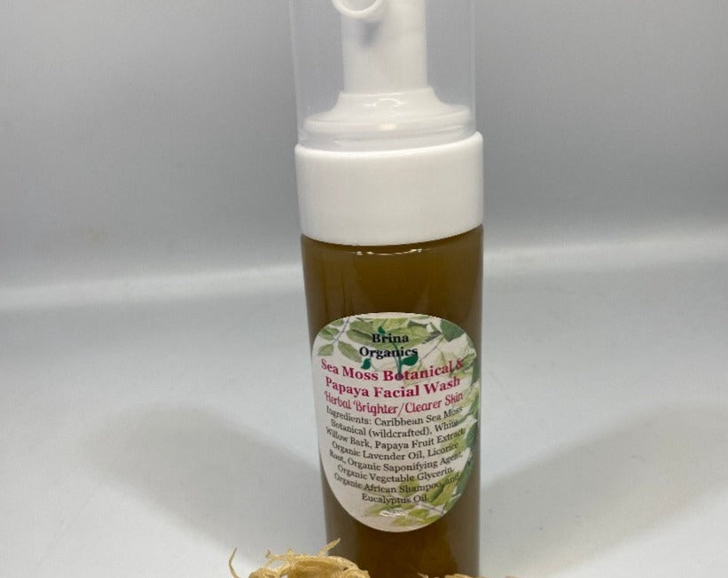 Sea Moss Papaya Facial Wash Foam, Brina Organics