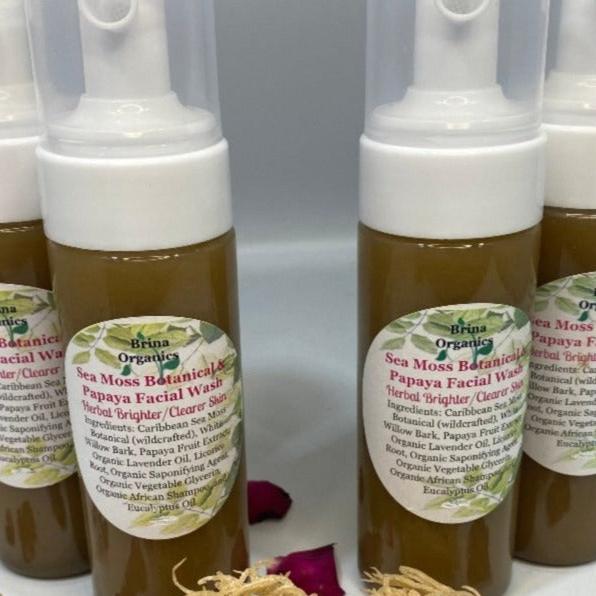 Sea Moss Papaya Facial Wash Foam, Brina Organics