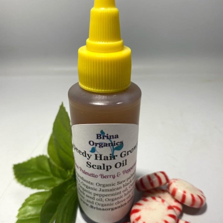 Speedy Hair Growth Scalp Oil Formula, Organic Saw Palmetto Berry & Pep