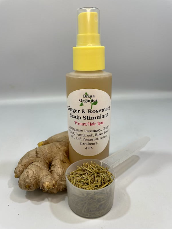 Ginger & Rosemary Scalp Stimulant - Daily Herbal Hydration, Brina Organics