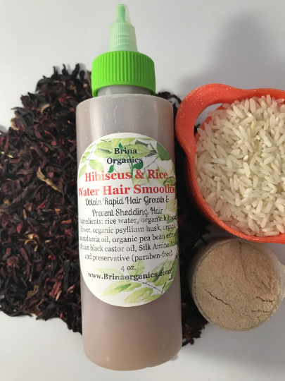 Organic Hibiscus Flower & Rice Water Hair Smoothie, BESTSELLER, Brina Organics