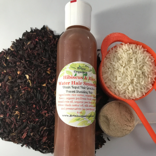 Organic Hibiscus Flower & Rice Water Hair Smoothie, BESTSELLER, Brina Organics