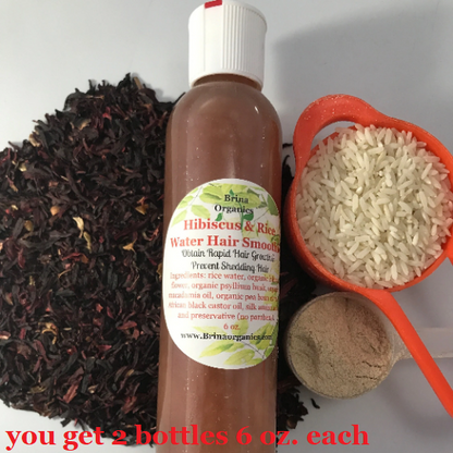 Organic Hibiscus Flower & Rice Water Hair Smoothie, BESTSELLER, Brina Organics