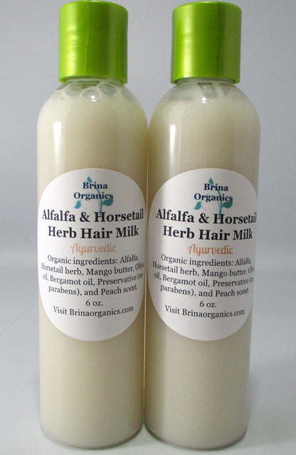 Alfalfa Horsetail Herb Hair Milk, Leave in Conditioner 12 oz., Brina Organics