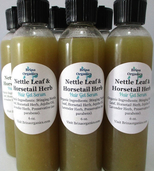 Nettle Leaf & Horsetail Herb Hair Gel Serum 6 oz., Brina Organics