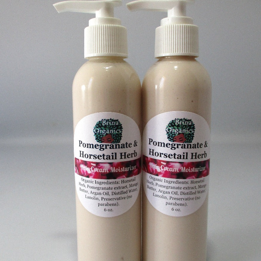 Pomegranate & Horsetail Herb Hair Cream Moisturizer 6 oz., Brina Organics
