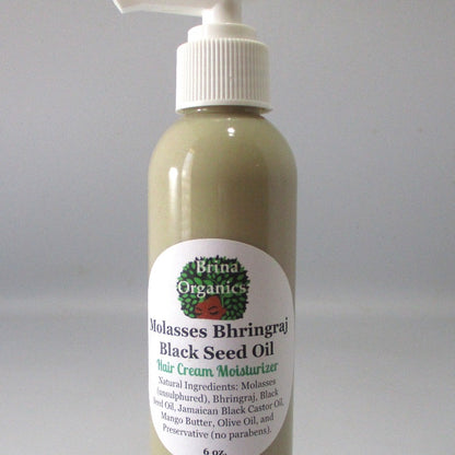Molasses Bhringraj Black Seed Oil Hair Cream Moisturizer, Brina Organics