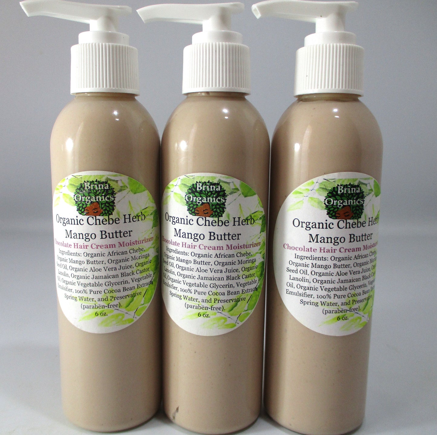 Organic Chebe Herb Mango Butter, Chocolate Hair Cream Moisturizer, Brina Organics