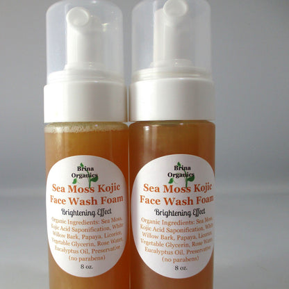 Sea Moss Kojic Acid Face Wash, Brightening Effect, Brina Organics