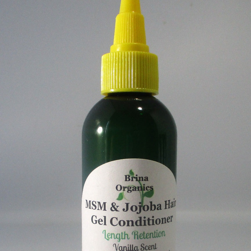 MSM & Jojoba Hair Gel Conditioner 4 oz. Curling and Twisting Formula, Brina Organics