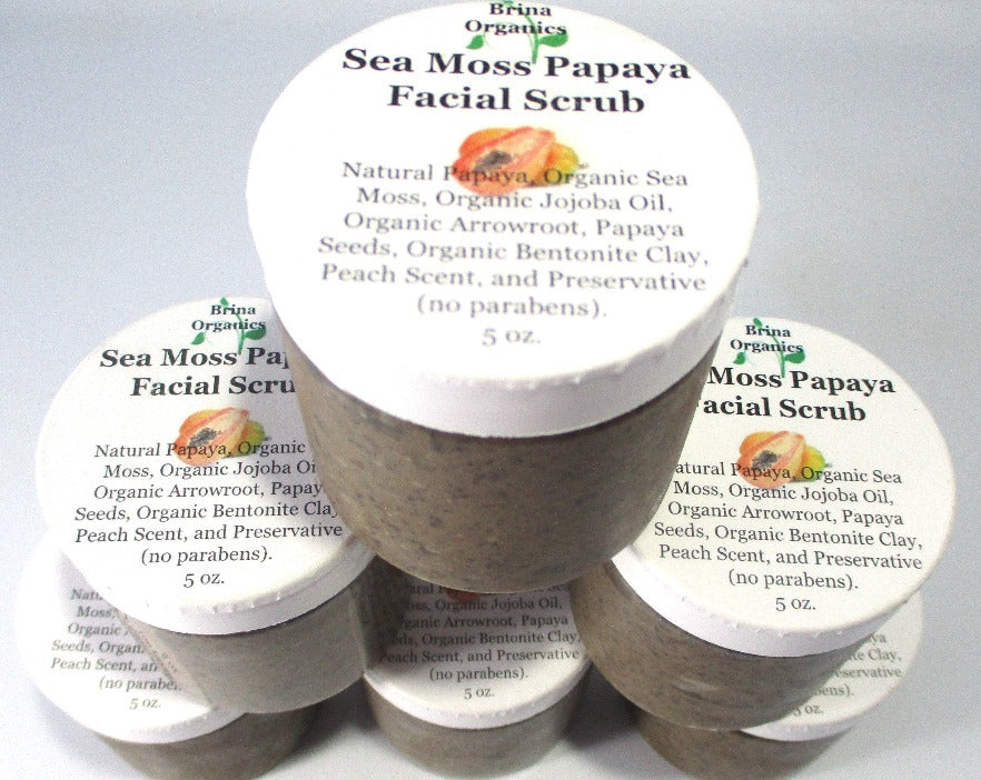 Sea Moss Papaya Facial Scrub 5 oz. Brightening Glow
