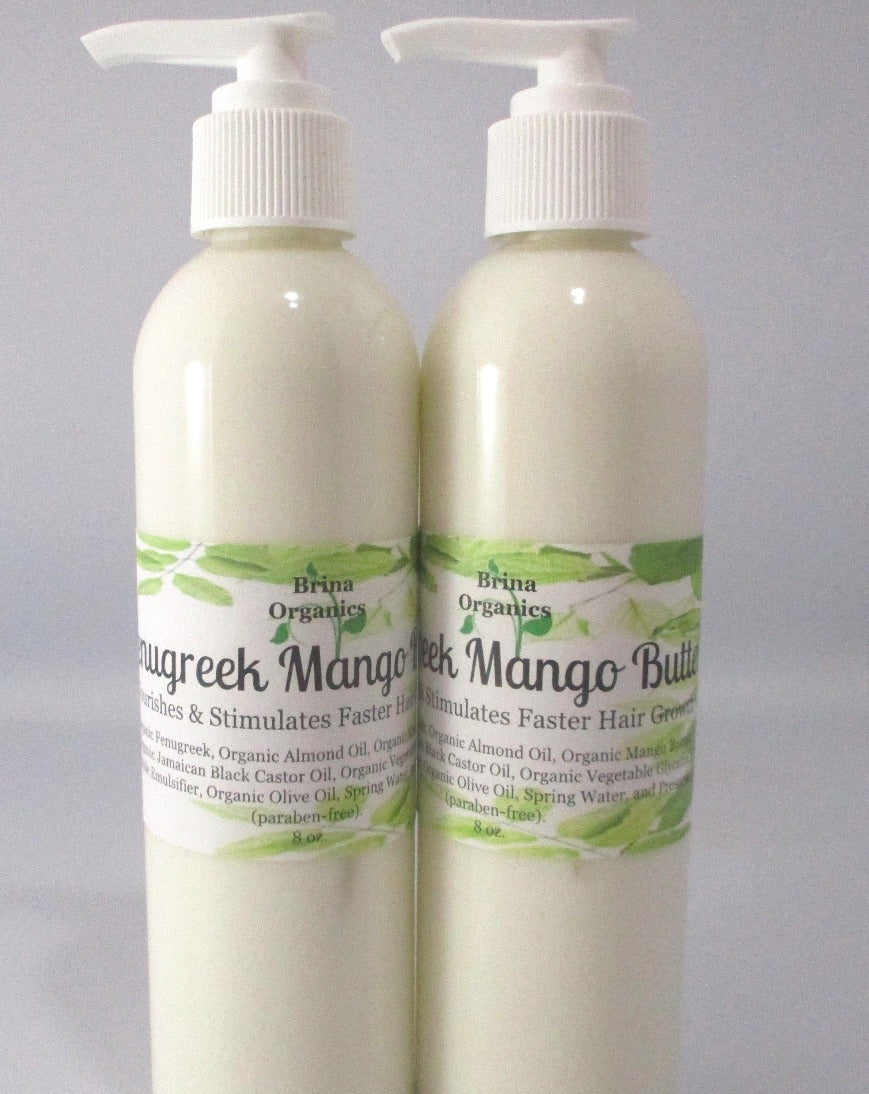 Organic Fenugreek Mango Butter 4c Natural Hair Growth Cream, Brina Organics