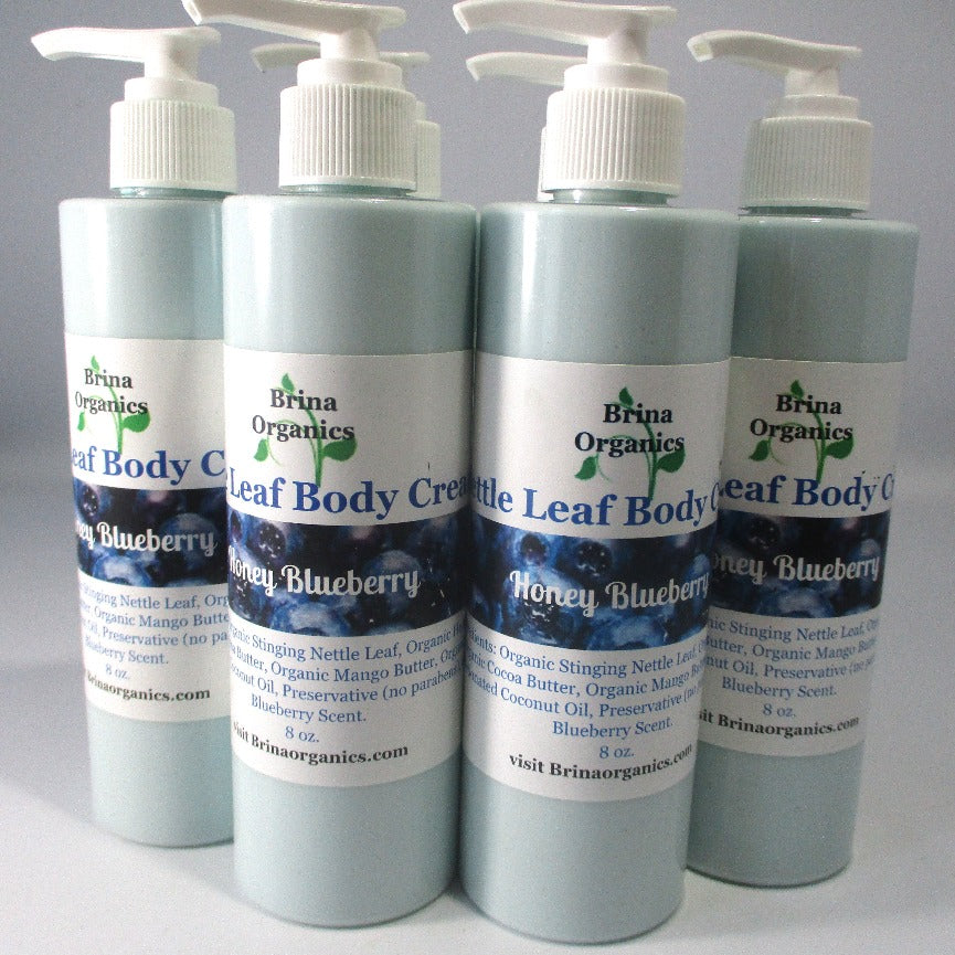 Nettle Leaf Body Cream 8 oz. Honey Blueberry, Brina Organics
