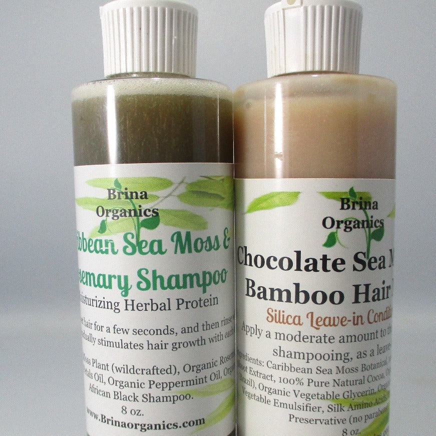 Sea Moss Hair Care Bundle Shampoo & Conditioner, Brina Organics