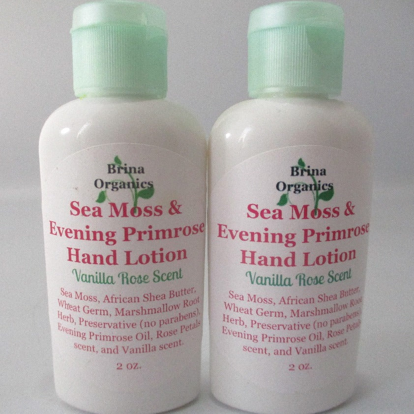 Sea Moss & Evening Primrose Hand Lotion, Youthful Softer Hands, Brina Organics