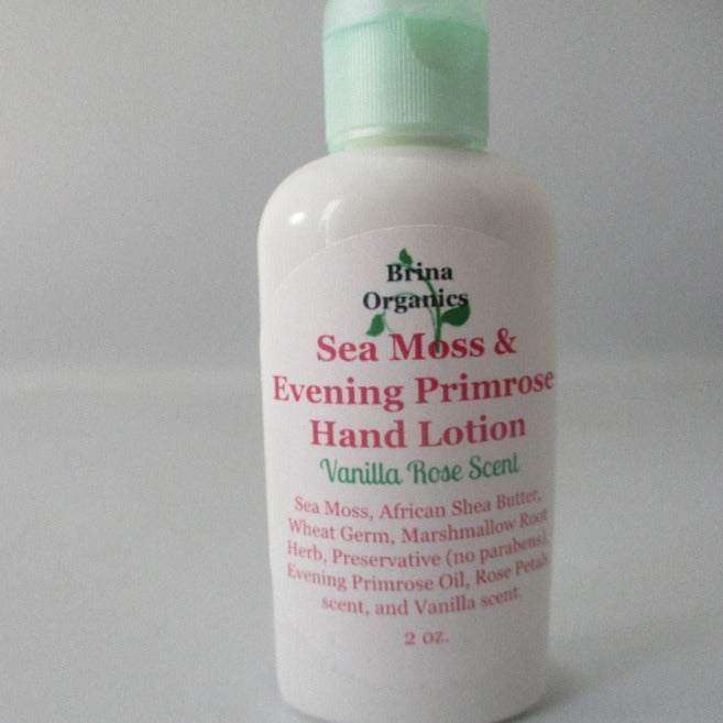 Sea Moss & Evening Primrose Hand Lotion, Youthful Softer Hands, Brina Organics