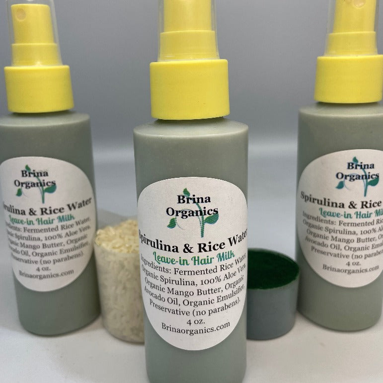 Spirulina & Rice Water Leavein Hair Milk, Organic Scalp Care