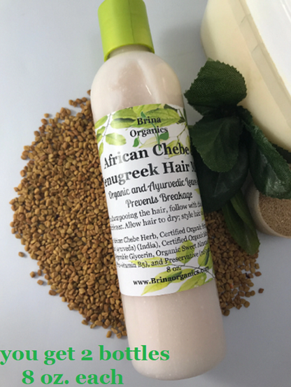 African Chebe Herb & Fenugreek Leave-in Hair Milk 16 oz., Brina Organics