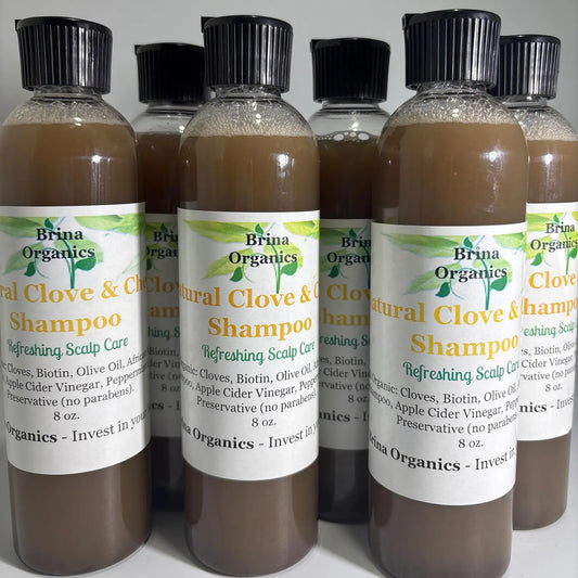 Clove & Chebe Shampoo, Natural Shampoo Scalp Care, Brina Organics