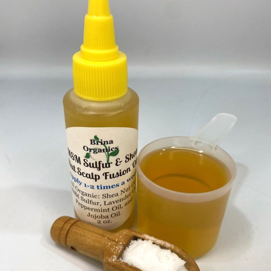 Natural MSM Sulfur & Shea Nut Scalp Fusion Oil , Brina Organics