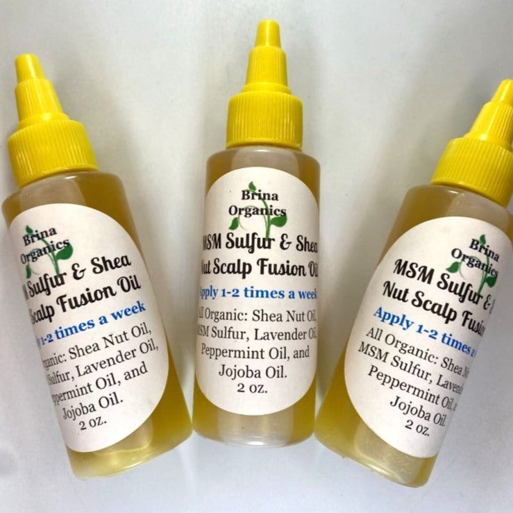 Natural MSM Sulfur & Shea Nut Scalp Fusion Oil , Brina Organics