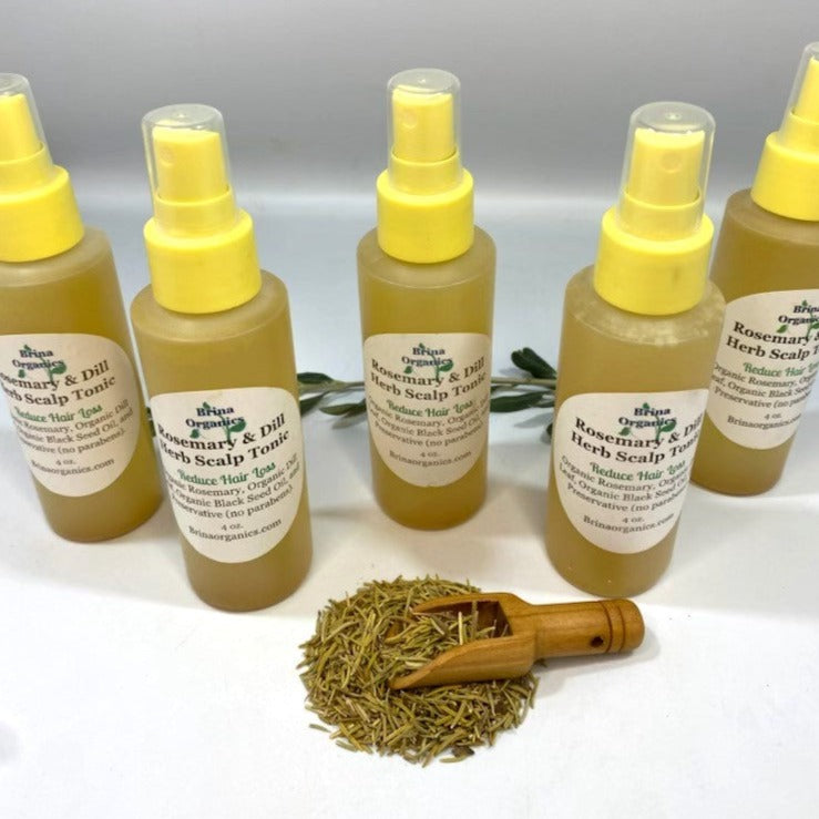 Rosemary & Dill Herb Scalp Tonic, Hair Growth Spray, Brina Organics