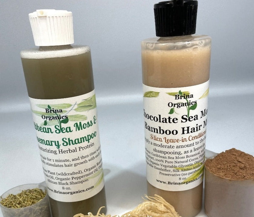 Sea Moss Hair Care Bundle Shampoo & Conditioner, Brina Organics