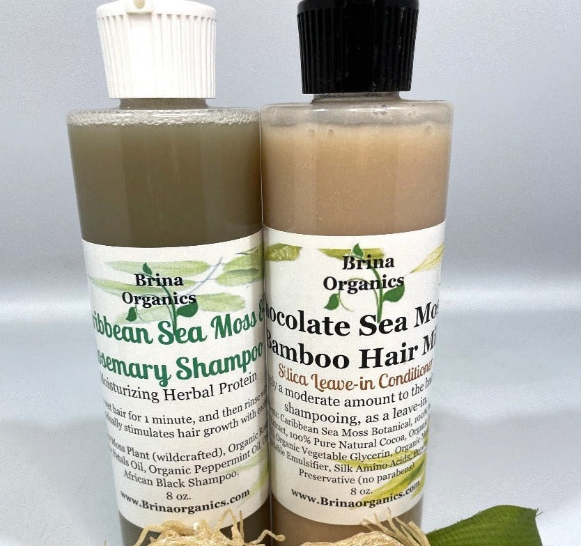 Sea Moss Hair Care Bundle Shampoo & Conditioner, Brina Organics