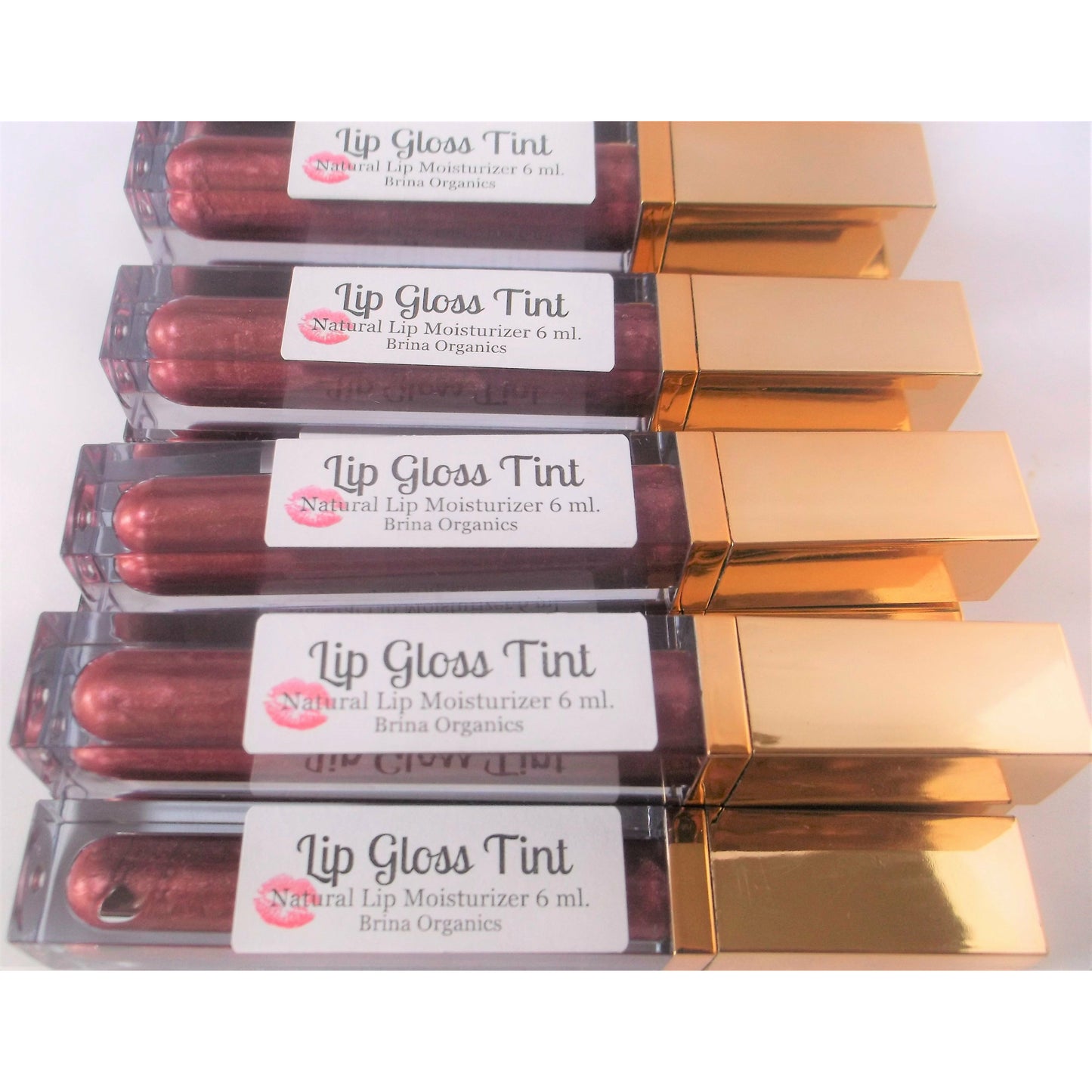 Natural Lip Moisturizer Gloss,  Medium Tint 6 ml. or Light Tint 10 ml., Brina Organics