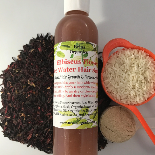 Organic Hibiscus Flower & Rice Water Hair Smoothie, BESTSELLER, Brina Organics