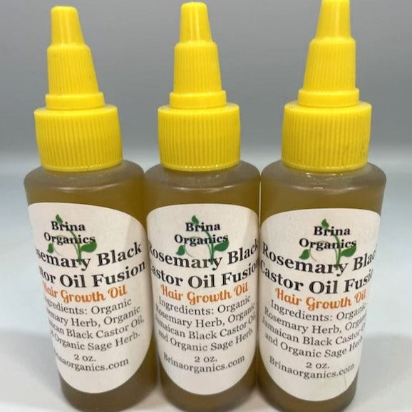 Rosemary Black Castor Oil Fusion for Scalp 2 oz., Hair Growth Oil