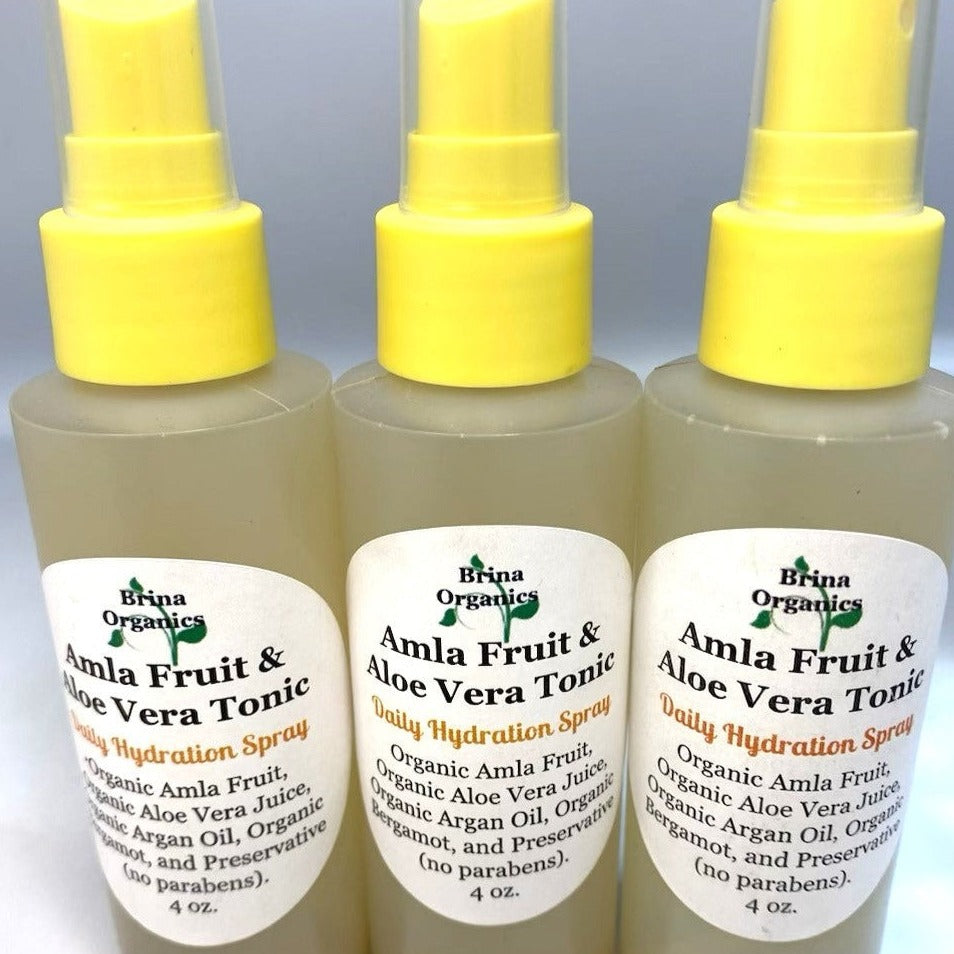 Organic Amla Fruit & Aloe Vera Tonic, Refreshing Hair Hydration, Brina Organics
