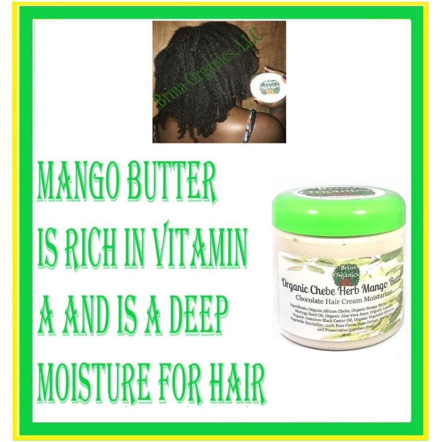 Organic Chebe Herb Mango Butter 16 oz., Chocolate Hair Cream Moisturizer