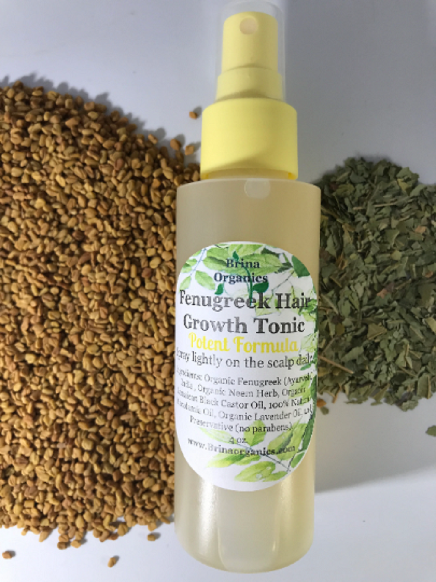 Organic Fenugreek Hair Growth Tonic Spray, BESTSELLER, Brina Organics