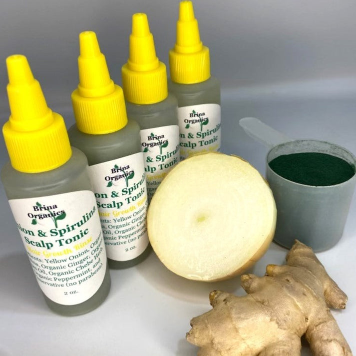 Onion & Spirulina Scalp Tonic, Hair Growth Rinse, Brina Organics