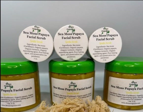 Sea Moss Papaya Facial Scrub, Brightening Gentle Scrub