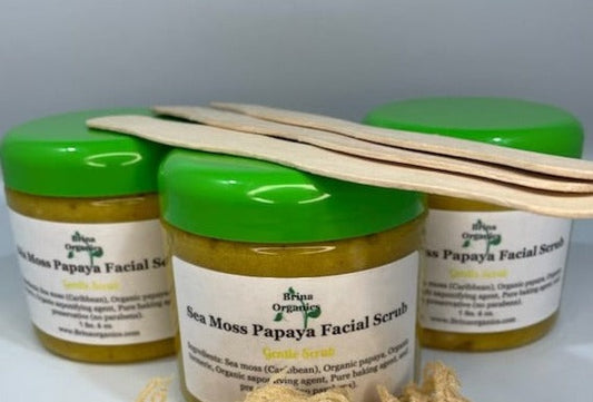 Sea Moss Papaya Facial Scrub, Brightening Gentle Scrub